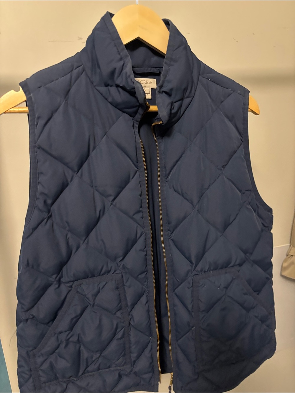 J. Crew Navy Quilted Diamond Puffer Vest
